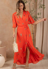 Hope & Ivy The Alana Beaded Wrap Maxi Dress, Orange