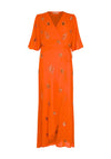 Hope & Ivy The Alana Beaded Wrap Maxi Dress, Orange