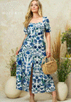 Hope & Ivy Debora Floral Sweetheart Midi Dress, Blue