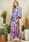 Hope & Ivy Camellia Floral Bow Back Maxi Dress, Pink