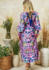 Hope & Ivy Camellia Floral Bow Back Maxi Dress, Pink