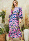 Hope & Ivy Camellia Floral Bow Back Maxi Dress, Pink