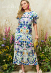 Hope & Ivy Charlotte-Ann Floral Midi Dress, Multi-Coloured
