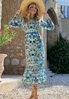 Hope & Ivy Forest Floral Bow Back Maxi Dress, Green