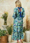 Hope & Ivy Forest Floral Bow Back Maxi Dress, Green