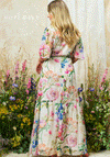 Hope & Ivy Michelle Floral Wrap Maxi Dress, Cream Multi