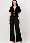 Hope & Ivy Layla Velvet Puff Sleeve Top, Black