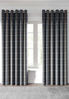 Helena Springfield Harper Ready Made Lined Eyelet Curtains 90”x90”, Charcoal & Ginger