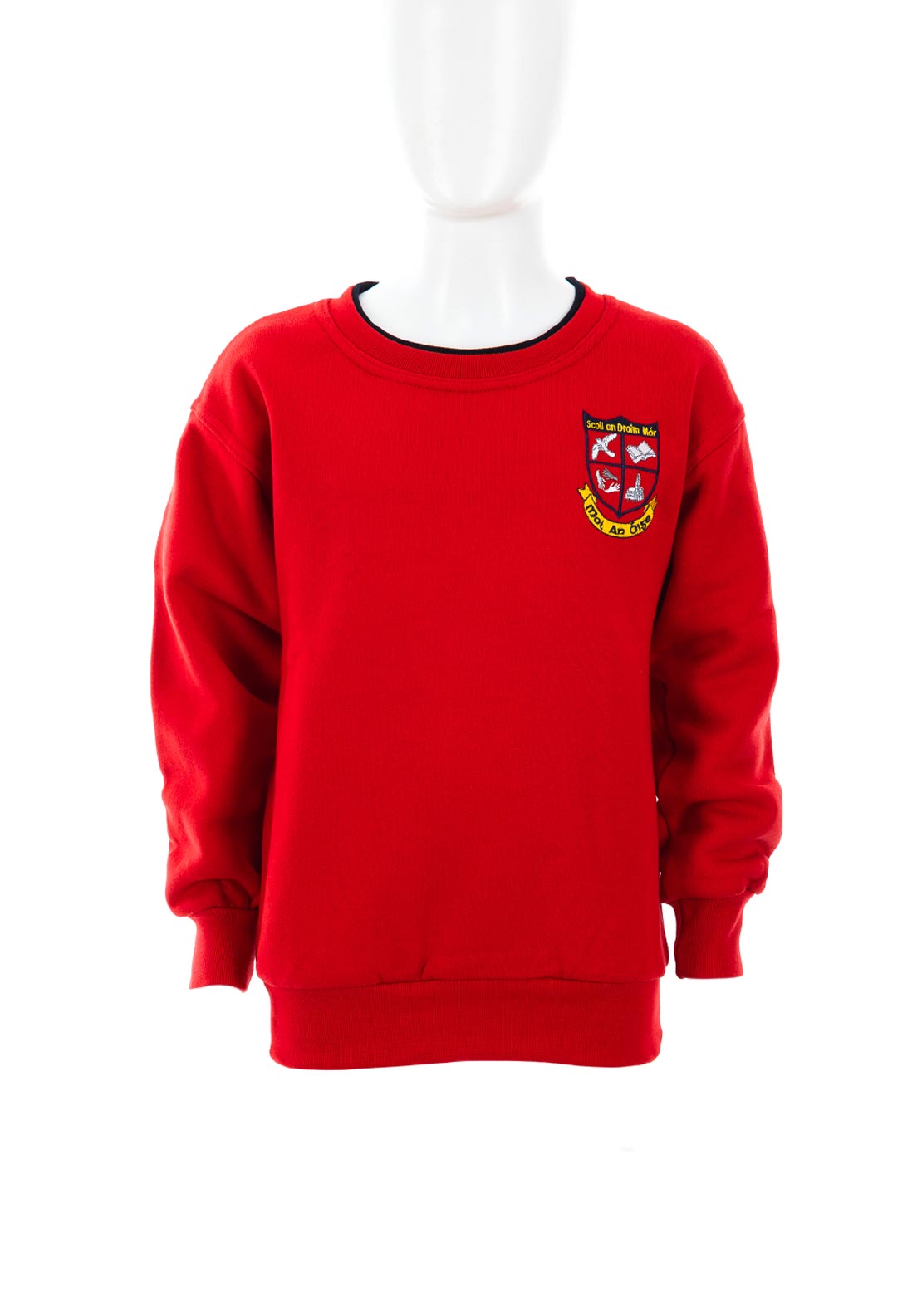 Dromore National School Long Sleeve Sweater, Red