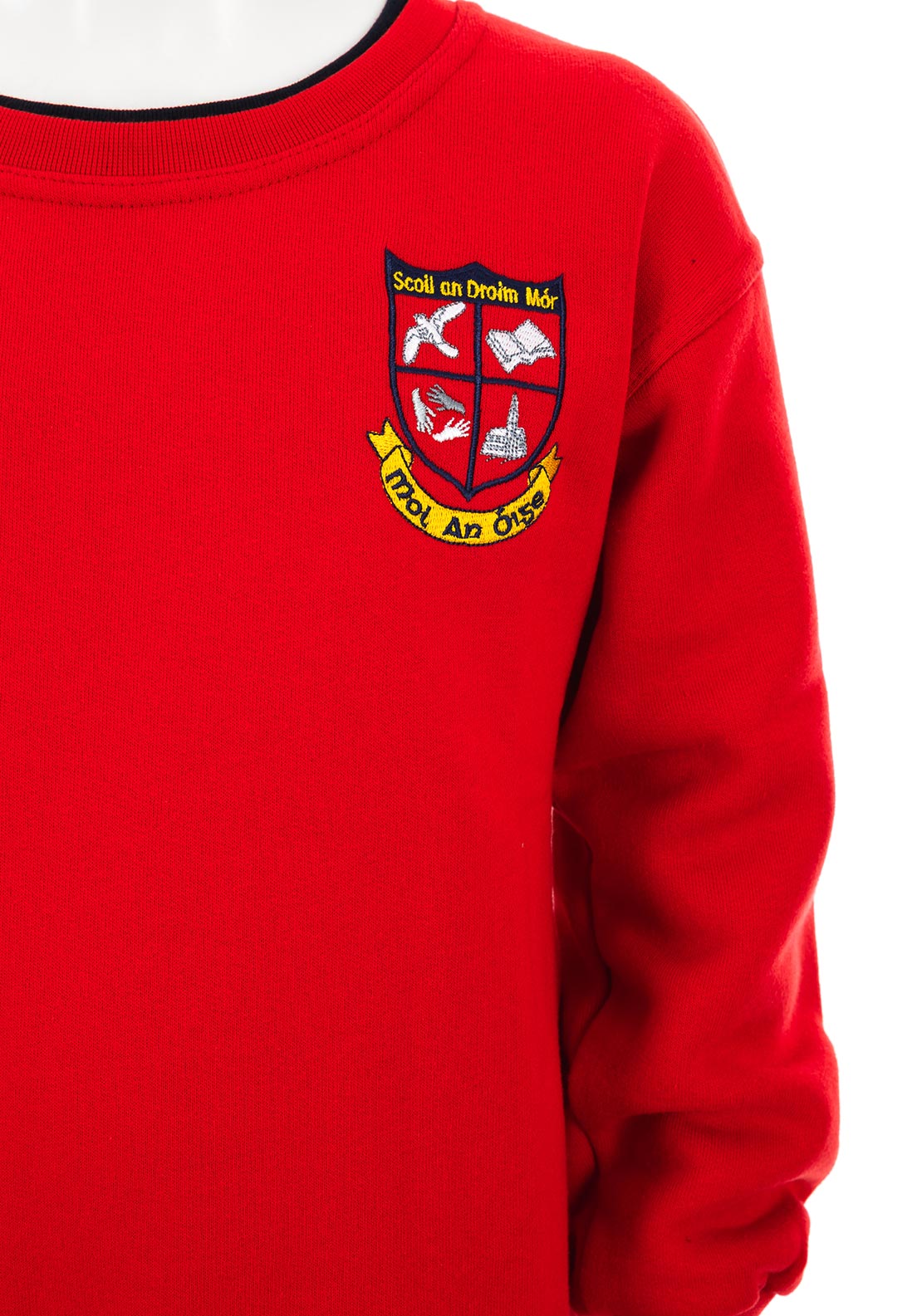 Dromore National School Long Sleeve Sweater, Red