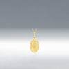 9 Carat Gold Holy Mary Oval Reversible Pendant Necklace, Gold