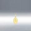 9 Carat Gold Holy Mary Oval Reversible Pendant Necklace, Gold