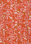 Ichi Frill Collar Abstract Print Shirt, Orange