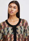 Ichi Betti Patchwork Knitted Cardigan, Meteorite