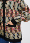 Ichi Betti Patchwork Knitted Cardigan, Meteorite