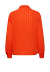 Ichi V-Neckline Striped Blouse, Orange