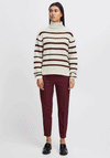 Ichi Relaxed Stripe Knitted Sweater, Birch