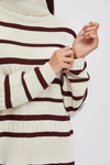 Ichi Relaxed Stripe Knitted Sweater, Birch