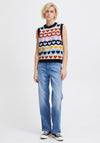 Ichi Arthy Heart Print Knitted Vest, Multi