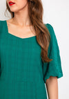 ICHI Cevino Sweetheart Neckline Textured Mini Dress, Green