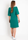 ICHI Cevino Sweetheart Neckline Textured Mini Dress, Green