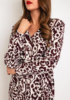 Ichi Tiffo Animal Print Midi Dress, Port Royal