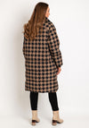 Ichi Houndstooth Quilted Coat, Tan
