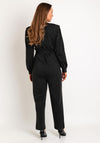 Ichi Simone Belted Waist Straight Leg Jumpsuit, Charcoal Grey