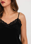 Ichi Velour Cami Top, Black