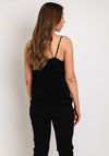 Ichi Velour Cami Top, Black