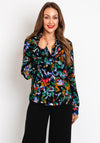 ICHI Celiva Print Long Sleeve Shirt, Black