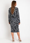 Ichi Leopard Print Knitted Sweater, Grey
