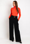 Ichi Roll Neck Knit Sweater, Orange