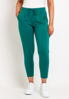 ICHI Kate Cropped Jogger Trouser, Cadmium Green