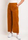 Ichi Cassia Corduroy Wide Leg Cropped Trouser, Mustard