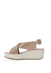 Igi & Co. Leather Glitter Criss Cross Sandals, Beige