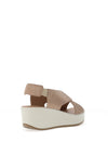 Igi & Co. Leather Glitter Criss Cross Sandals, Beige