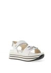Igi & Co. Leather Platform Velco Sandals, White