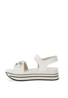 Igi & Co. Leather Platform Velco Sandals, White