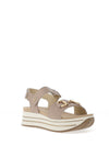 Igi & Co. Leather Platform Velco Sandals, Mink