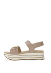 Igi & Co. Leather Platform Velco Sandals, Mink