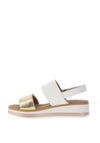 Igi & Co. Nubuck Leather Velcro Colour Block Sandals, Gold