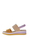Igi & Co. Nubuck Leather Velcro Colour Block Sandals, Yellow