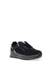 Igi & Co. Leather Metallic Side Zip Trainers, Navy