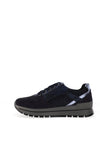 Igi & Co. Leather Metallic Side Zip Trainers, Navy
