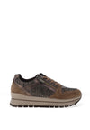 Igi & Co. Leather Metallic Side Zip Trainers, Brown