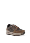 Igi & Co. Leather Metallic Side Zip Trainers, Brown