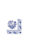 IHR Floral 20 Piece Napkins, White and Blue