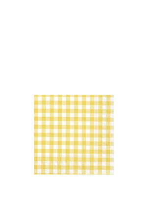 IHR Taverna Gingham 20 Piece Napkins, Yellow