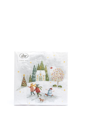 IHR Looking for Christmas Napkins, White